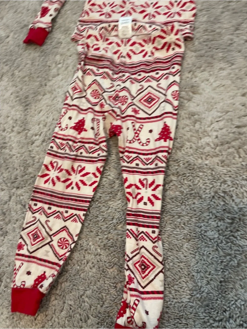 Place Red & Cream Fair Isle Kids Pajama Leggings